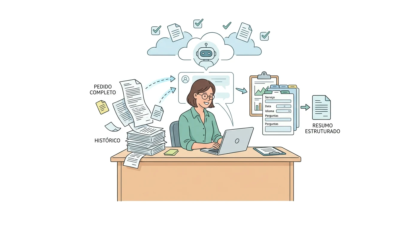 Como integrar o ChatGPT para resumir pedidos de clientes sem inventar informação?